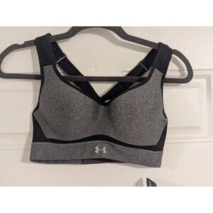 Under Armour Armour Bra Womens High-Impact Sports Bra 32C Black & Gray Adjustabl